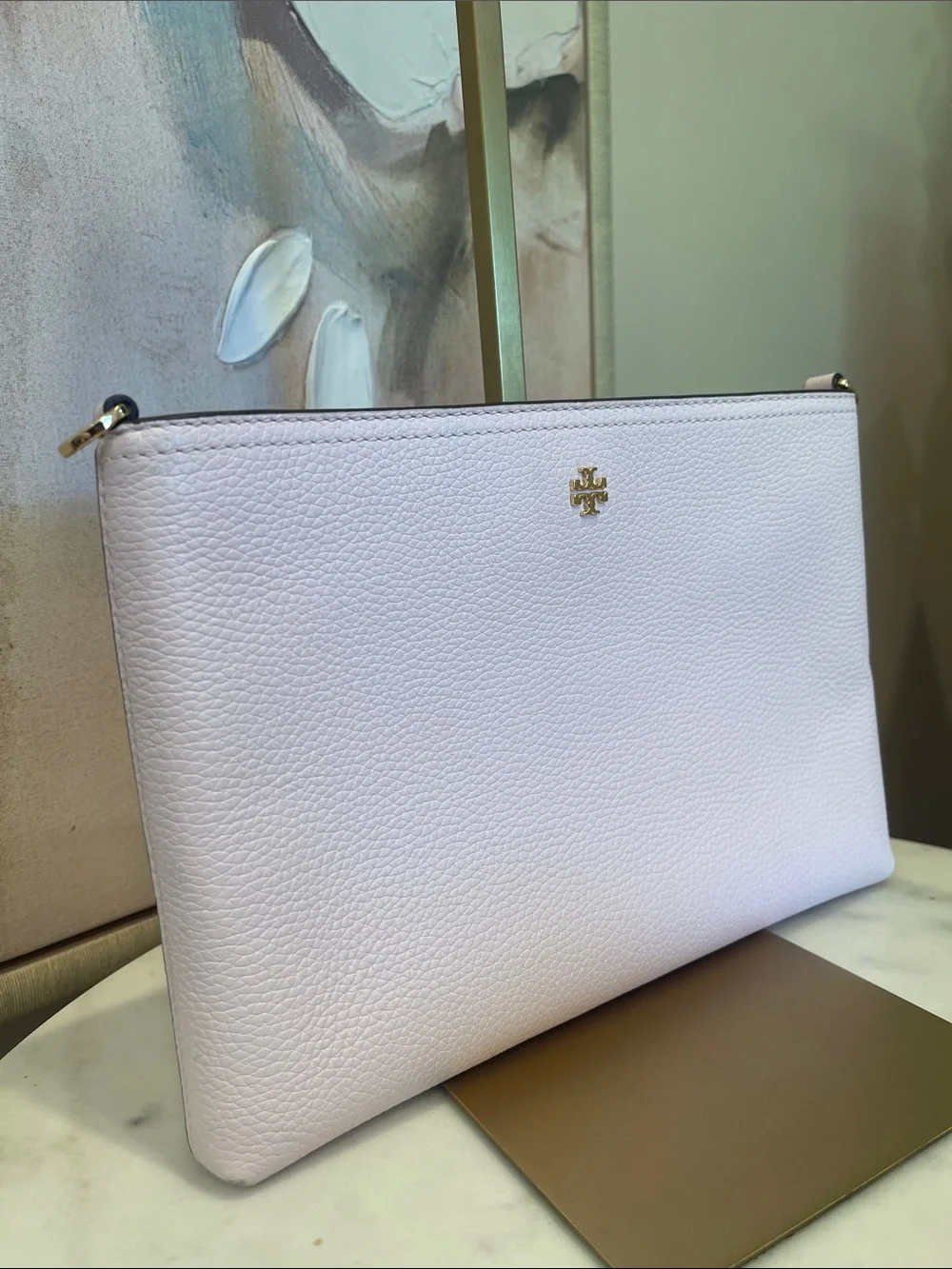 Tory Burch Blake Pebbled Leather Crossbody in Pink